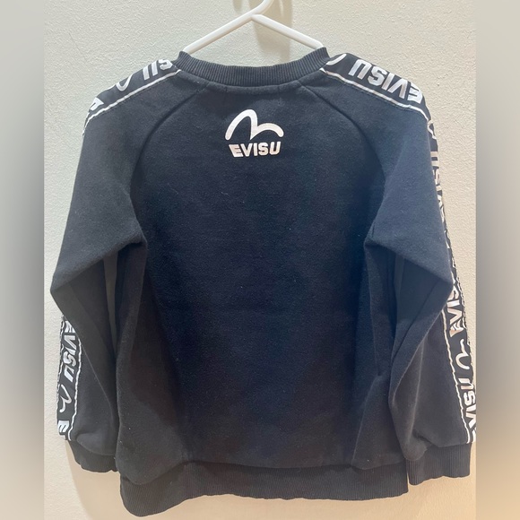Evisu Logo Classic Kids Black Sweatshirt Activewear Casual Wear Size 120 - Picture 5 of 10